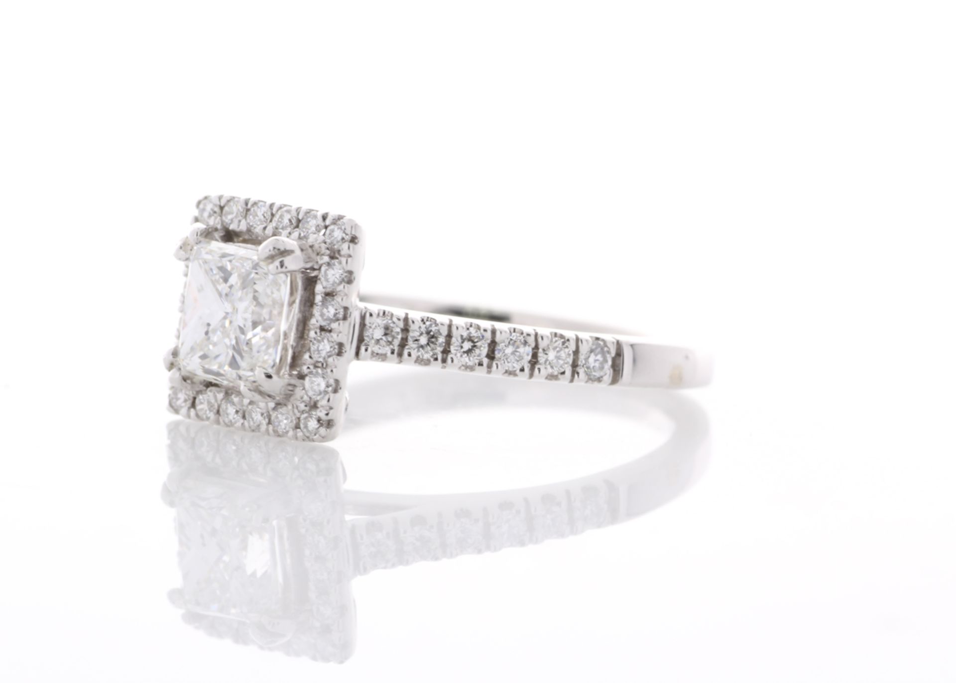 18ct White Gold Single Stone Princess Cut Diamond Ring (1.00) 1.34 Carats - Valued by GIE £22,950.00 - Image 2 of 5