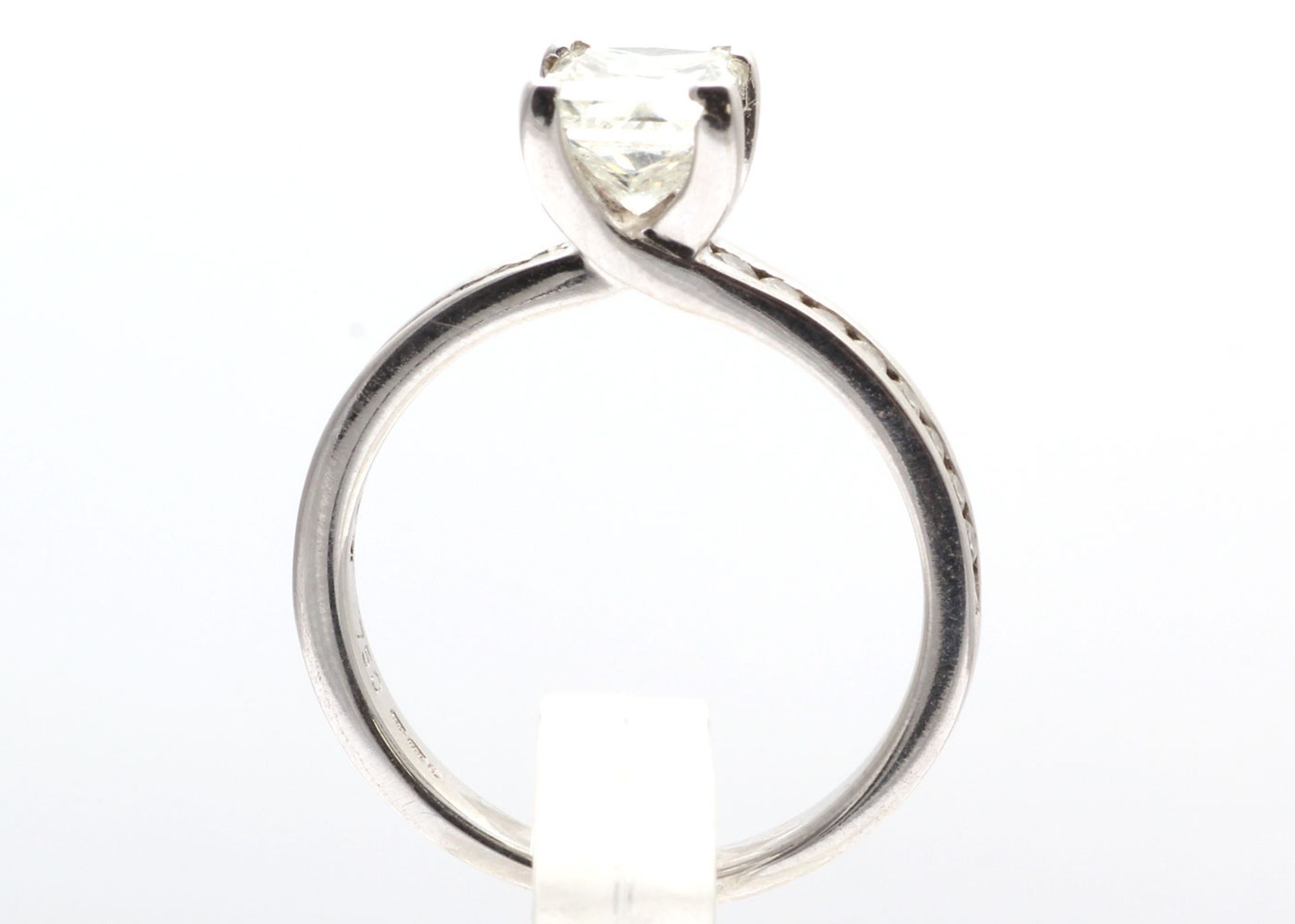 Flawless Princess Cut Diamond Ring With Stone Set Shoulders (1.10) 1.37 Carats - Valued by GIE £60, - Image 3 of 5