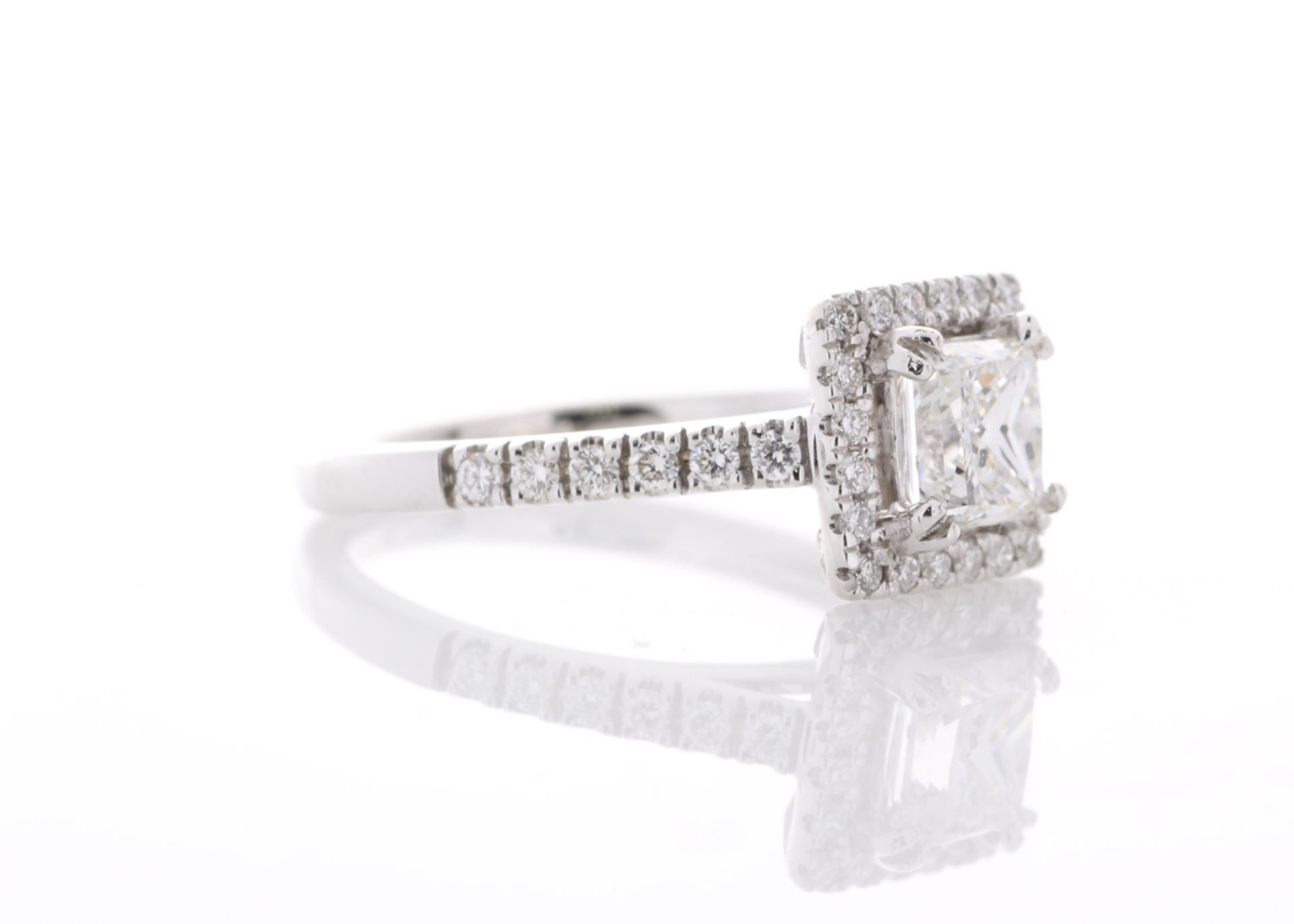 18ct White Gold Single Stone Princess Cut Diamond Ring (1.00) 1.34 Carats - Valued by GIE £22,950.00 - Image 4 of 5