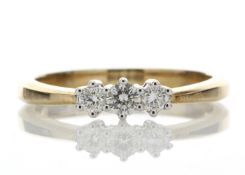 18ct Yellow Gold Three Stone Claw Set Diamond Ring 0.25 Carats - Valued by GIE £2,800.00 - Ten round