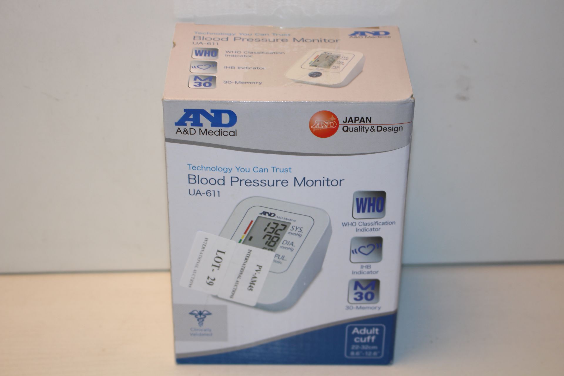 BOXED A&D BLOOD PRESSURE MONITOR MODEL: UA-611 RRP £20.00Condition ReportAppraisal Available on