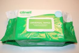 3X SEALED PACKS CLINELL UNIVERSAL WIPES 200PACK PROFESSIONAL WIPES COMBINED RRP £24.00Condition