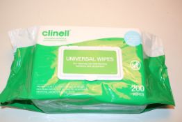 3X SEALED PACKS CLINELL UNIVERSAL WIPES 200PACK PROFESSIONAL WIPES COMBINED RRP £24.00Condition