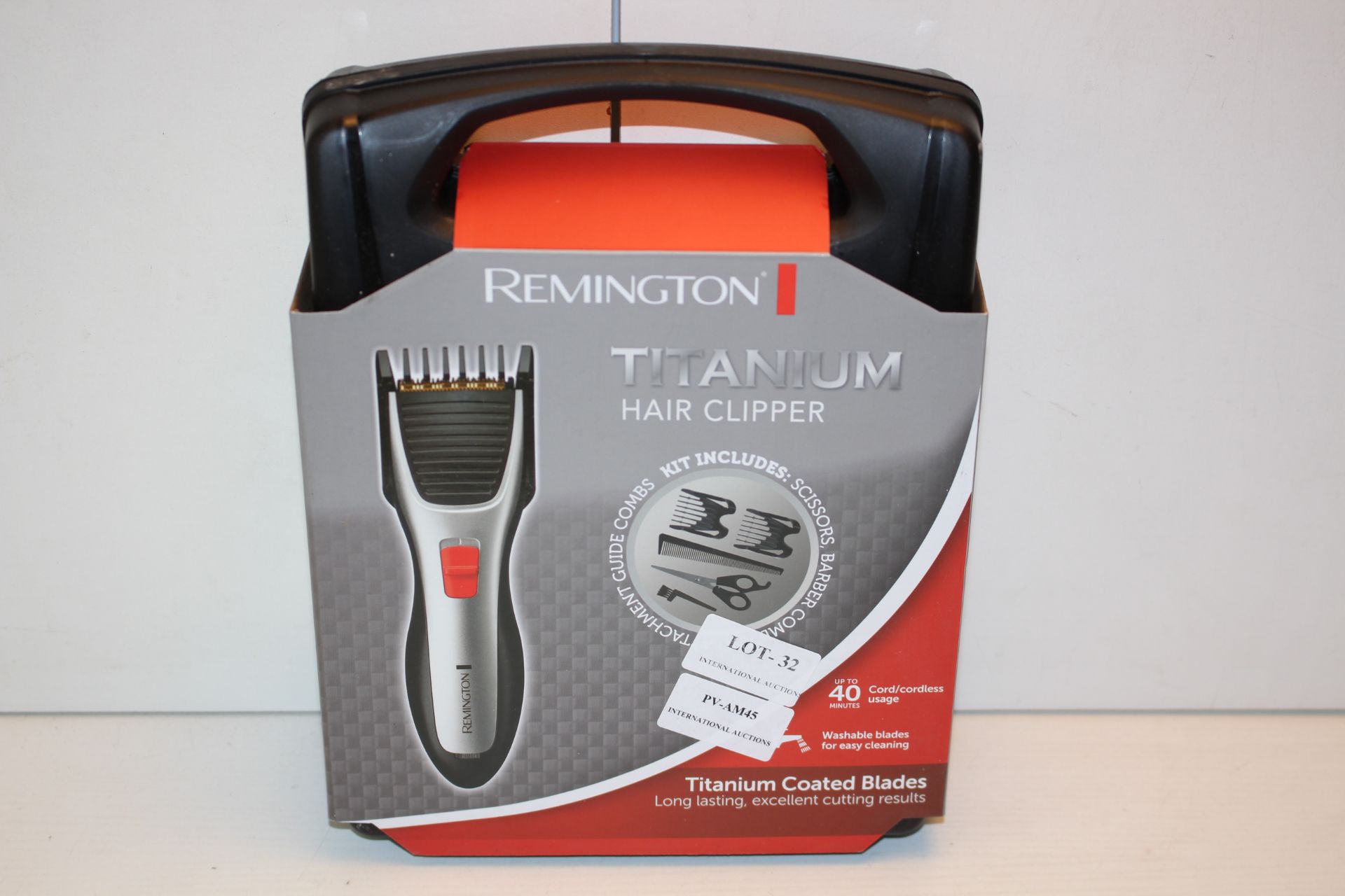 BOXED REMINGTON TITANIUM HAIR CLIPPER RRP £53.31Condition ReportAppraisal Available on Request-