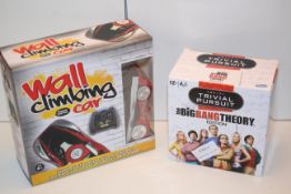 2X ASSORTED BOXED ITEMS TO INCLUDE TRIVIAL PURSUIT BIG BANG EDITION & WALL CLIMBING CAR (IMAGE