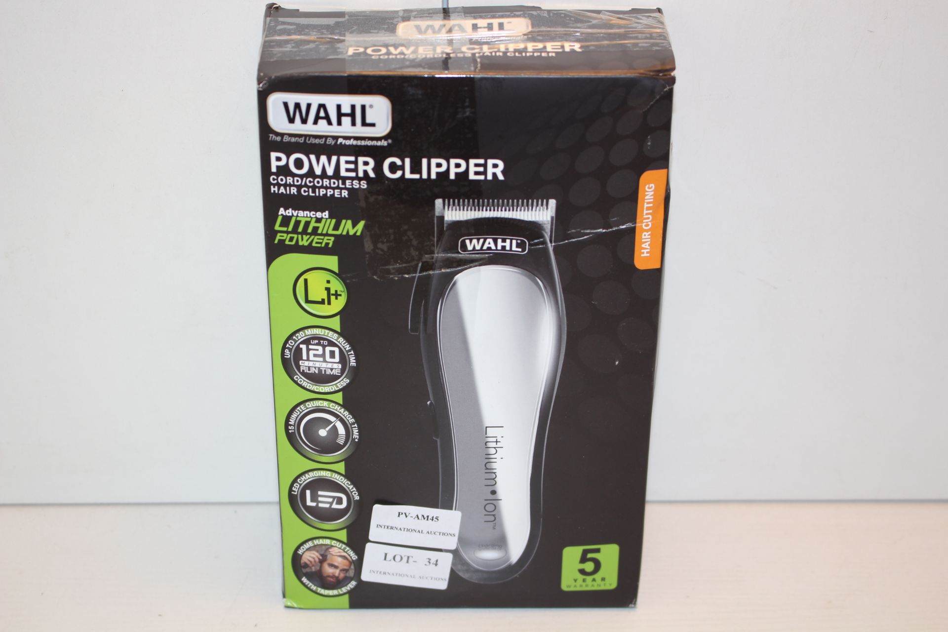 BOXED WAHL POWER CLIPPER CORD/CORDLESS HAIR CLIPPER RRP £39.99Condition ReportAppraisal Available on