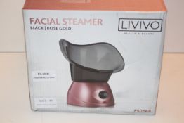 BOXED LIVIVO FACIAL STEAMER BLACK ROSE GOLD Condition ReportAppraisal Available on Request- All