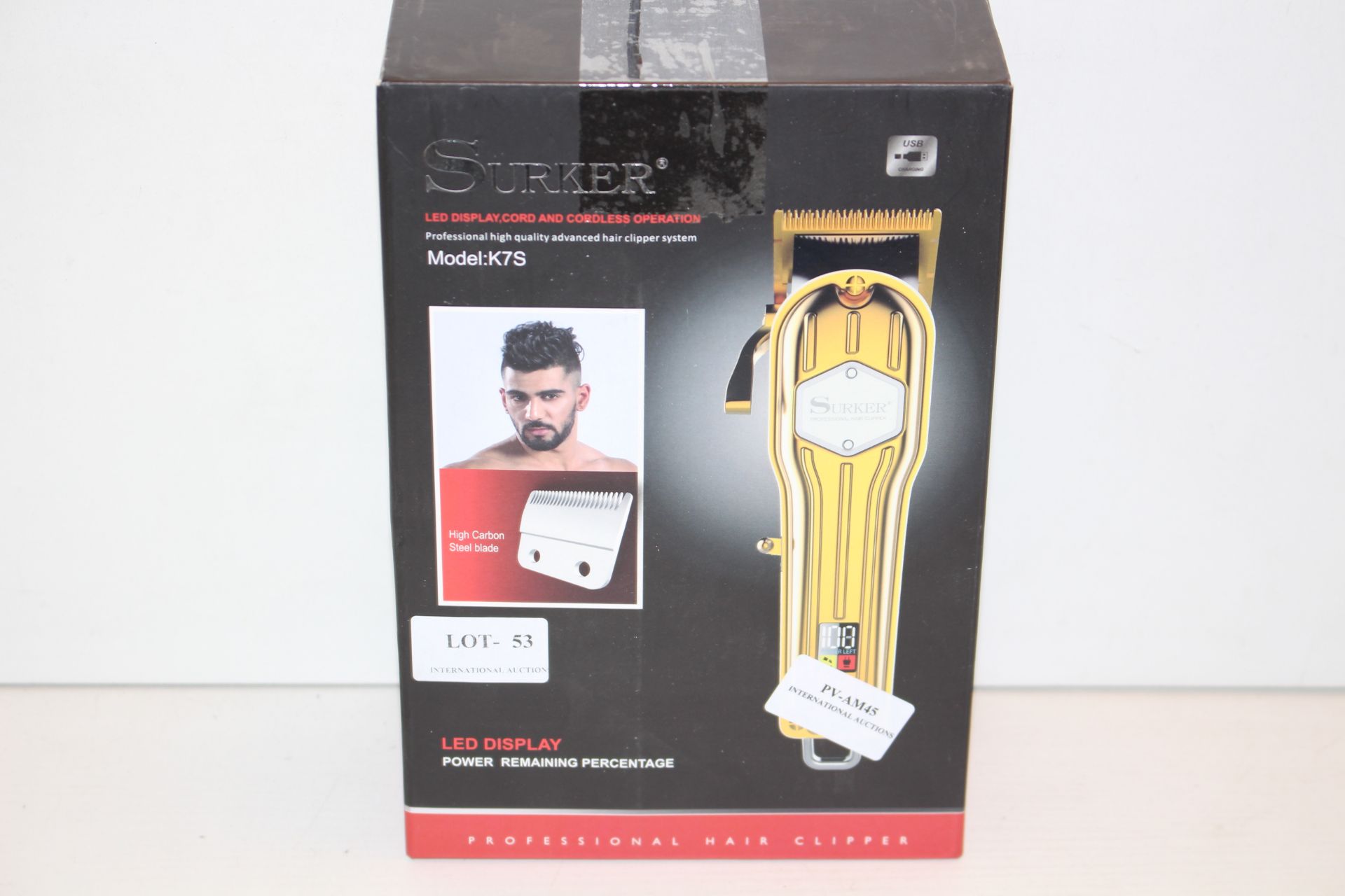 BOXED SURKER PROFESSIONAL HIGH QUALITY ADVANCED HAIR CLIPPER SYSTEM MODEL: K7S RRP £60.64Condition