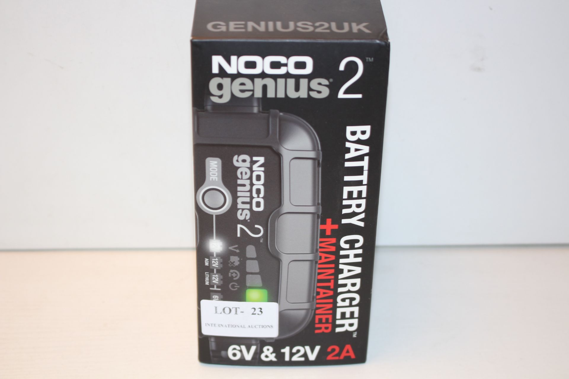 BOXED NOCO GENIUS 2 BATTERY CHARGER + MAINTAINER 6V & 12V 2A RRP £47.92Condition ReportAppraisal