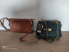 2 X OVERSHOULDER BAGS TAN AND GREENCondition ReportAppraisal Available on Request- All Items are