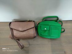 2 OVERSHOULDER POUCH BAGS PINK SNAKE AND GREENCondition ReportAppraisal Available on Request- All