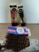 X 3 ITEMS TO INCLUDE DENMAN BRUSHES AND REMY 100% HUMAN HAIR EXTENSIONSCondition ReportAppraisal
