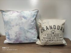 2 X CUSHIONS INCLUDING A GRAMPA CUSHION AND TIE DIYCondition ReportAppraisal Available on Request-