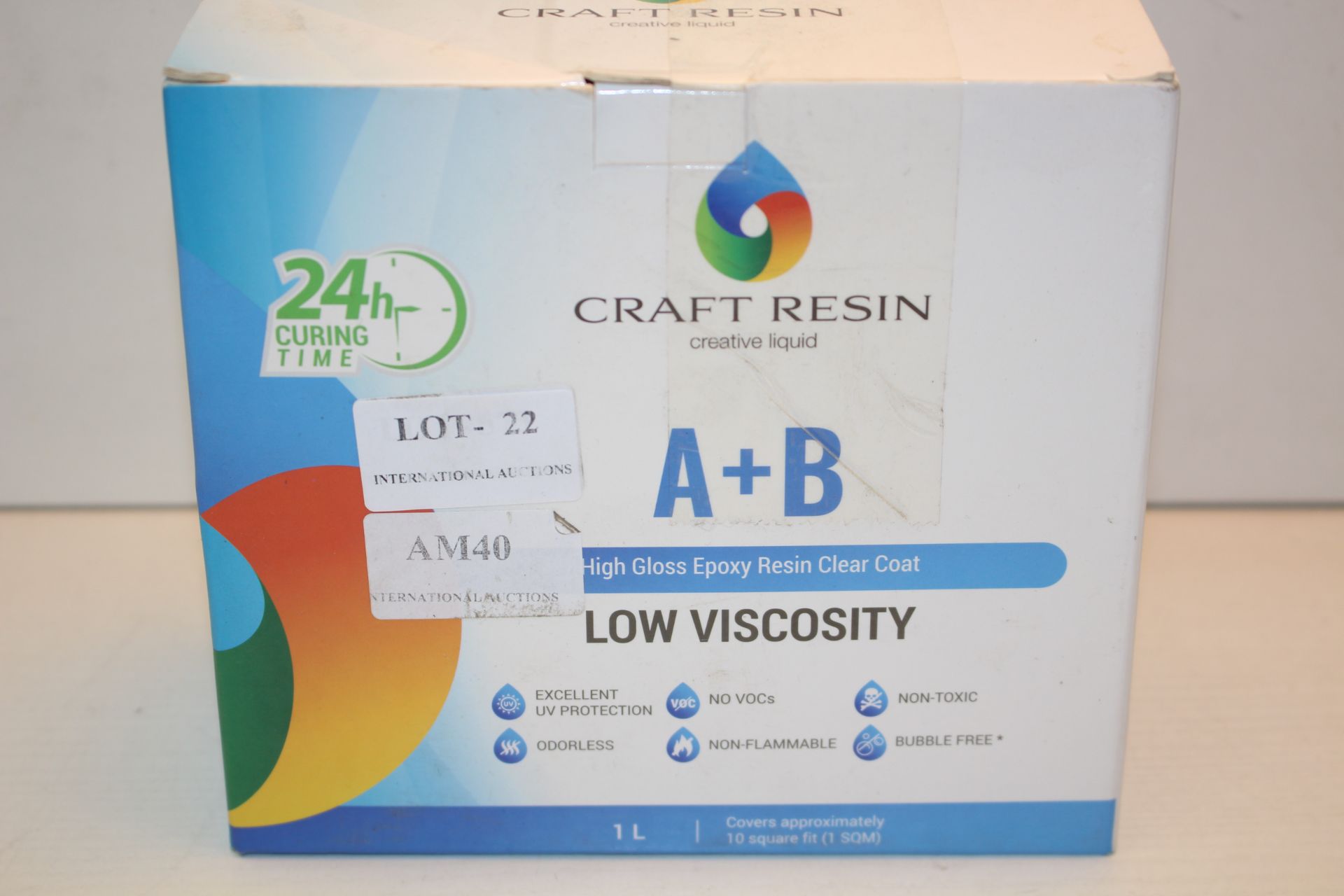 BOXED CRAFT RESIN CREATIVE LIQUID A+B LOW VISCOSITY 1LITRE RRP £36.99Condition ReportAppraisal