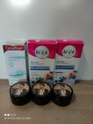 X 6 ITEMS VEET WAX STRIPS, AMERICAN CREW PMADE, CANESTAN INTIMATE WASH Condition ReportAppraisal