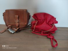 2 X OVERSHOULDER BAGS SADDLE TAN AND BUCK REDCondition ReportAppraisal Available on Request- All