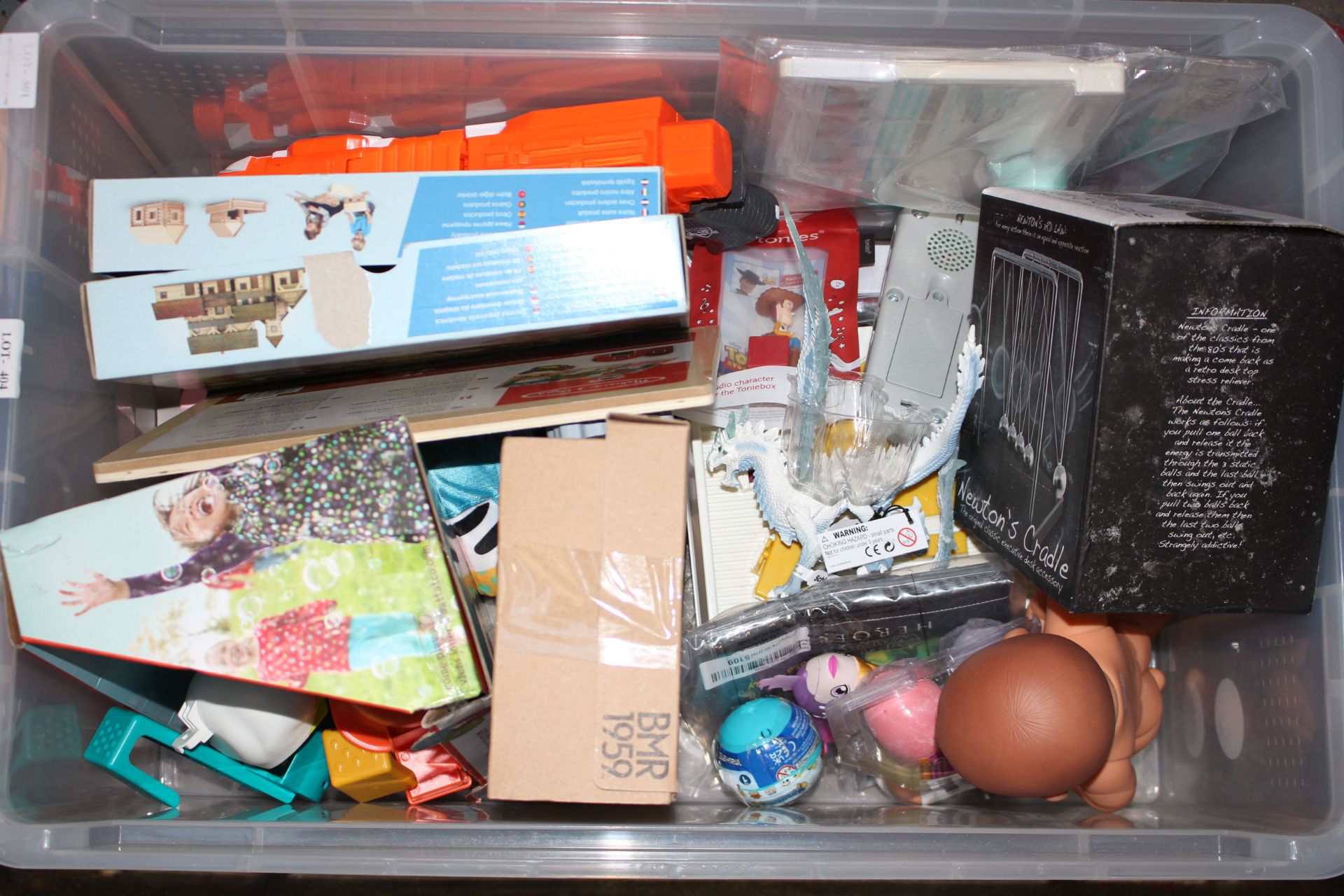 LARGE AMOUNT ASSORTED ITEMS (IMAGE DEPICTS STOCK/CLEAR BOX NOT INCLUDED)Condition ReportAppraisal