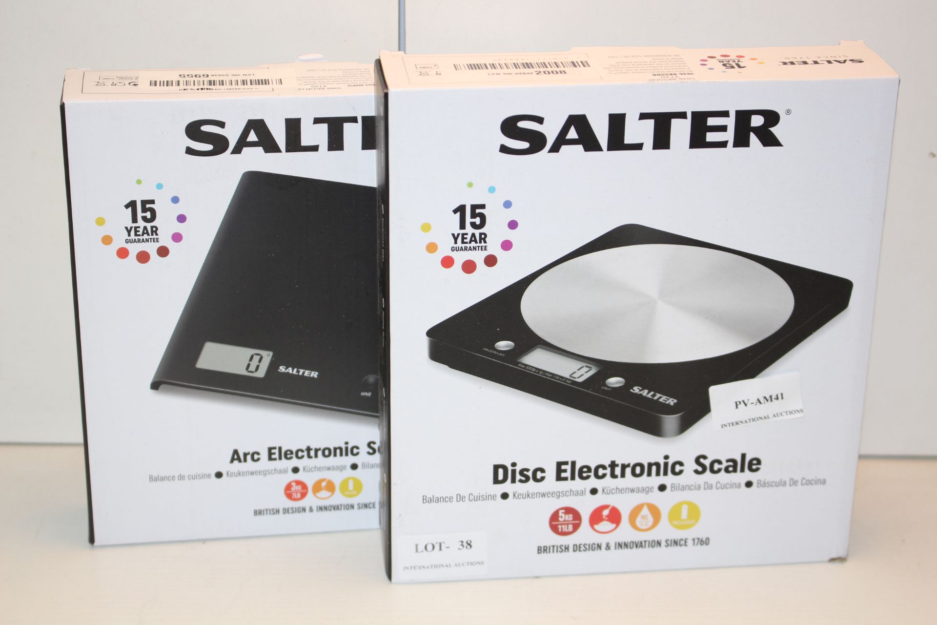 2X BOXED SALTER DISC ELECTRONIC SCALES COMBINED RRP £34.00Condition ReportAppraisal Available on