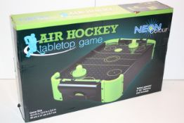 BOXED AIR HOCKEY TABLETOP GAME NEON COLOUR RRP £29.99Condition ReportAppraisal Available on Request-
