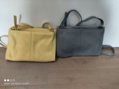 2 X OVERSHOULDER PURSE BAGS YELLOW AND BLUE LEATHERCondition ReportAppraisal Available on Request-