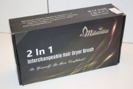 BOXED MILANTIA 2-IN-1 INTERCHANGEABLE HAIR DRYER BRUSH RRP £34.99Condition ReportAppraisal Available