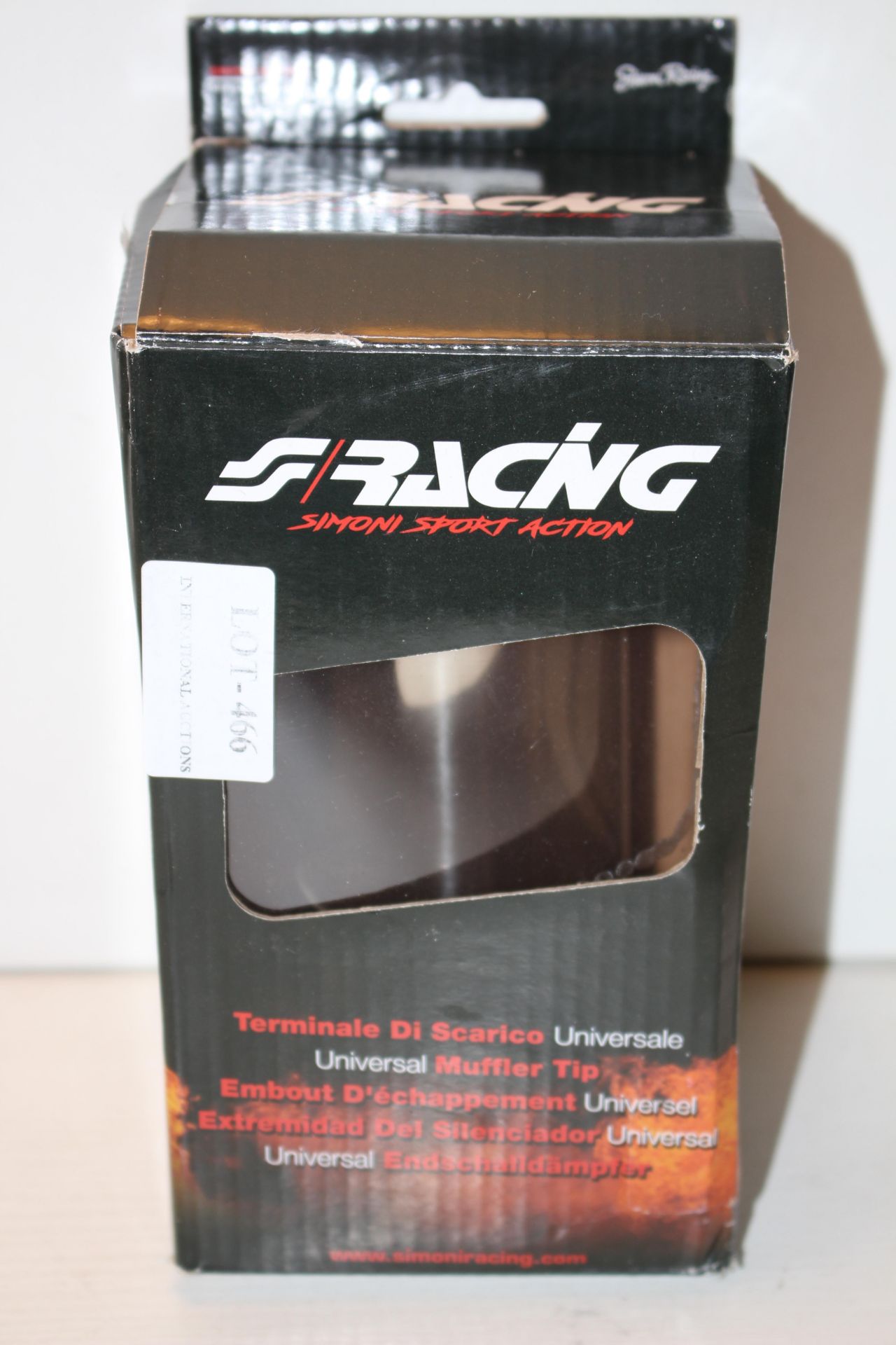 BOXED S RACING UNIVERSAL MUFFLER TIP Condition ReportAppraisal Available on Request- All Items are