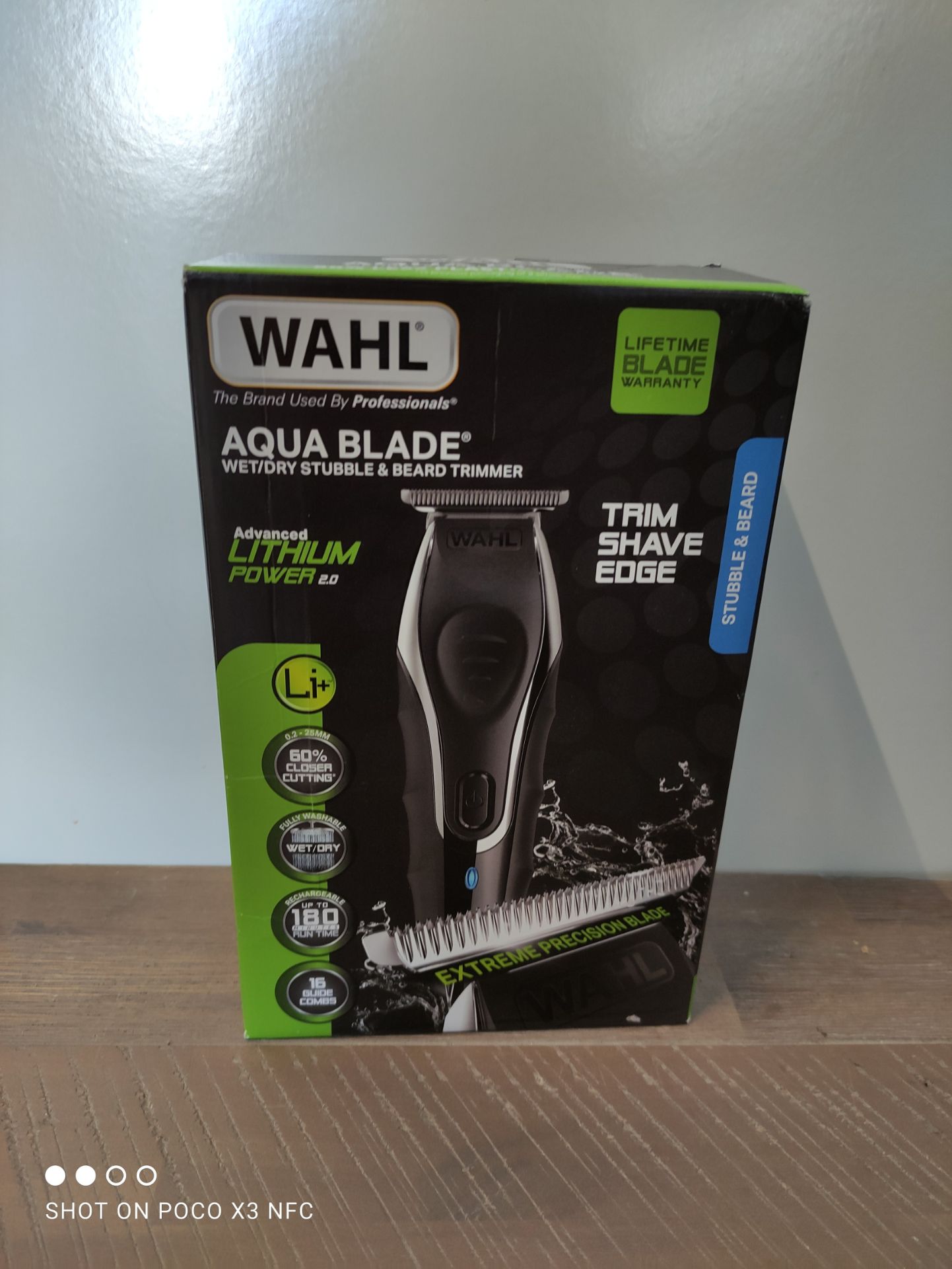 BOXED WAHL AQUA BLADE STUBBLE AND BEARD TRIMMERCondition ReportAppraisal Available on Request- All