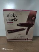 BOXED NICKY CLARKE DRY AND STLE HAIR DRYER AND STRAIGHTENERS Condition ReportAppraisal Available