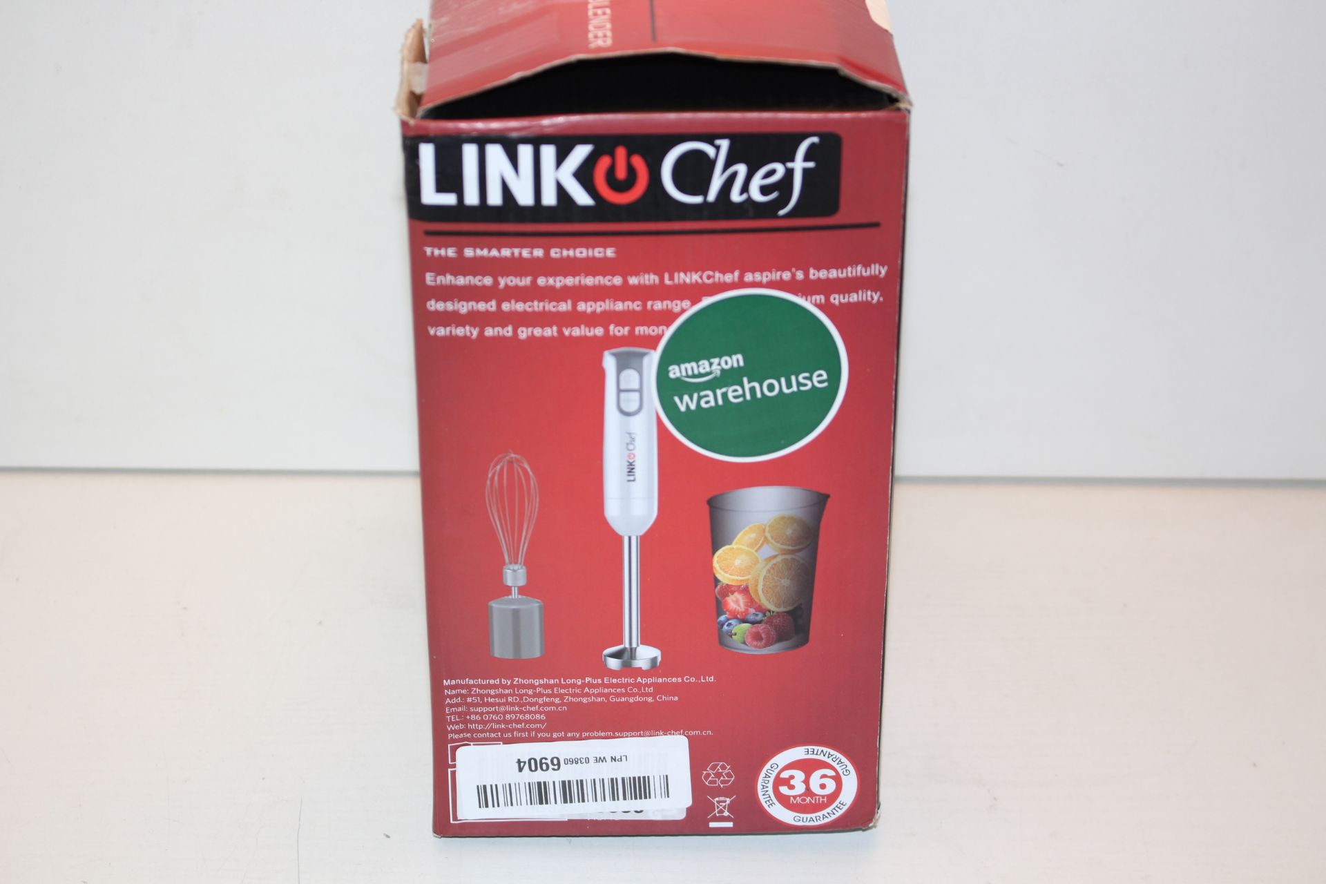 BOXED LINK CHEF HAND BLENDER HB-1540 Condition ReportAppraisal Available on Request- All Items are