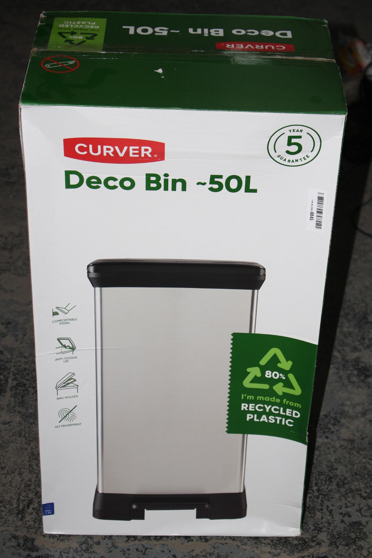 BOXED CURVER DECO RECTANGULAR PEDAL BIN 50LCondition ReportAppraisal Available on Request- All Items