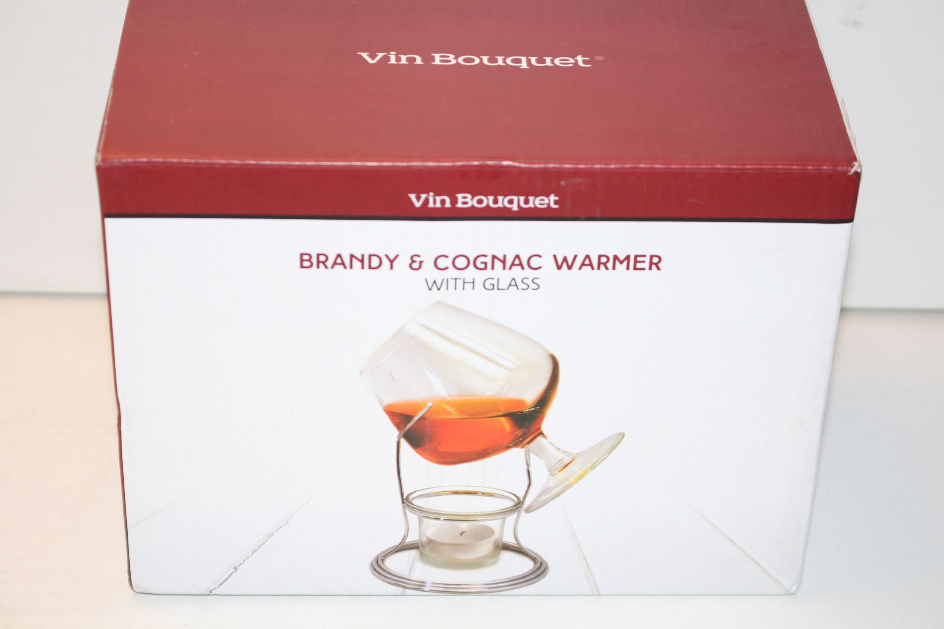 BOXED VIN BOUQUET BRANDY & COGNAC WARMER WITH GLASSCondition ReportAppraisal Available on Request-