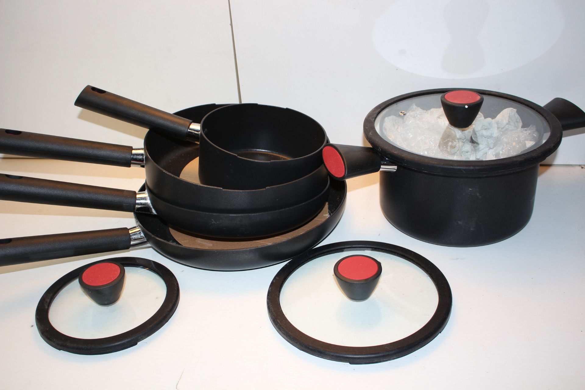 BOXED 5 PIECE PAN SET (IMAGE DEPICTS STOCK)Condition ReportAppraisal Available on Request- All Items