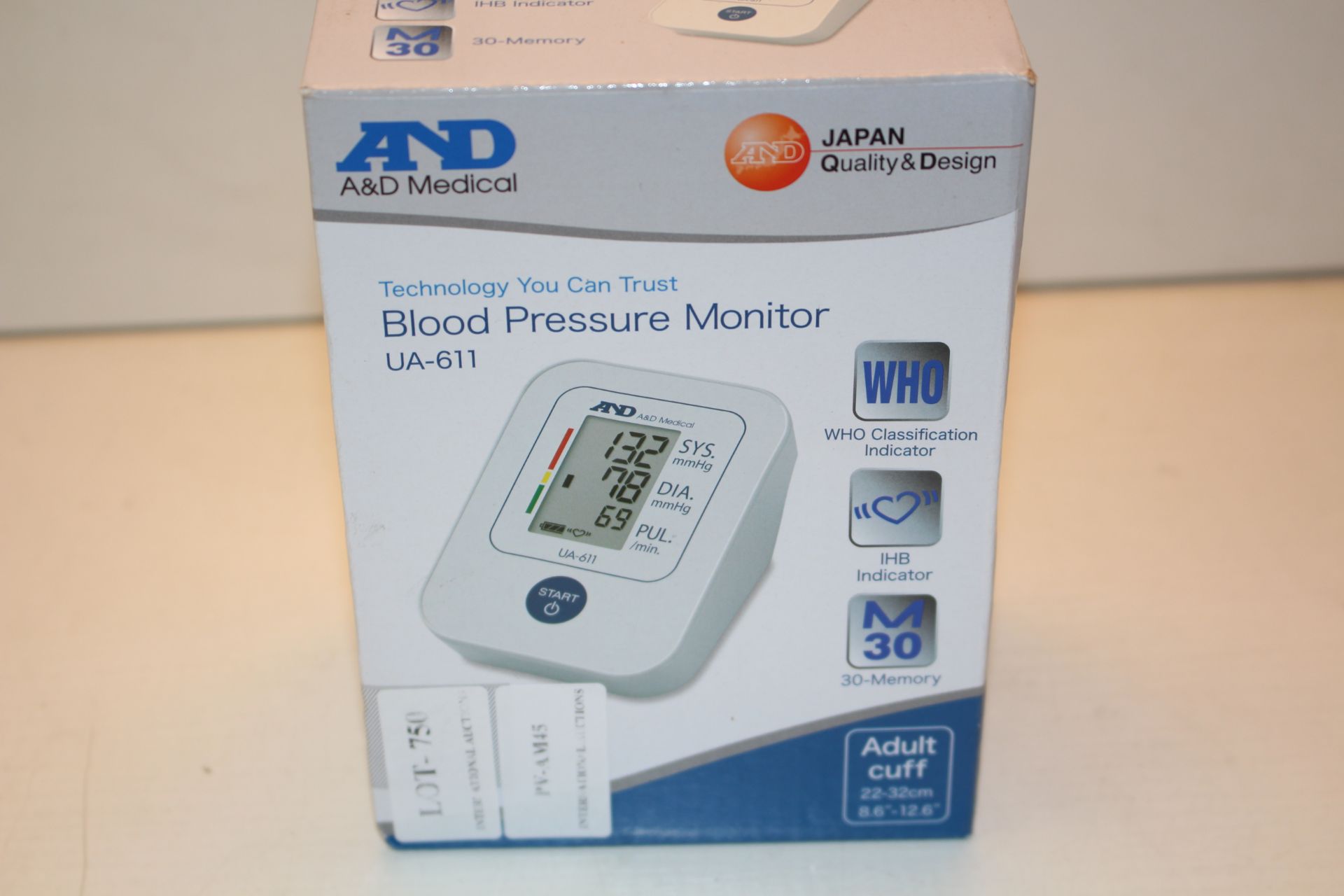 BOXED A&D MEDICAL BLOOD PRESSURE MONITOR MODEL: UA-651 RRP £29.99Condition ReportAppraisal Available