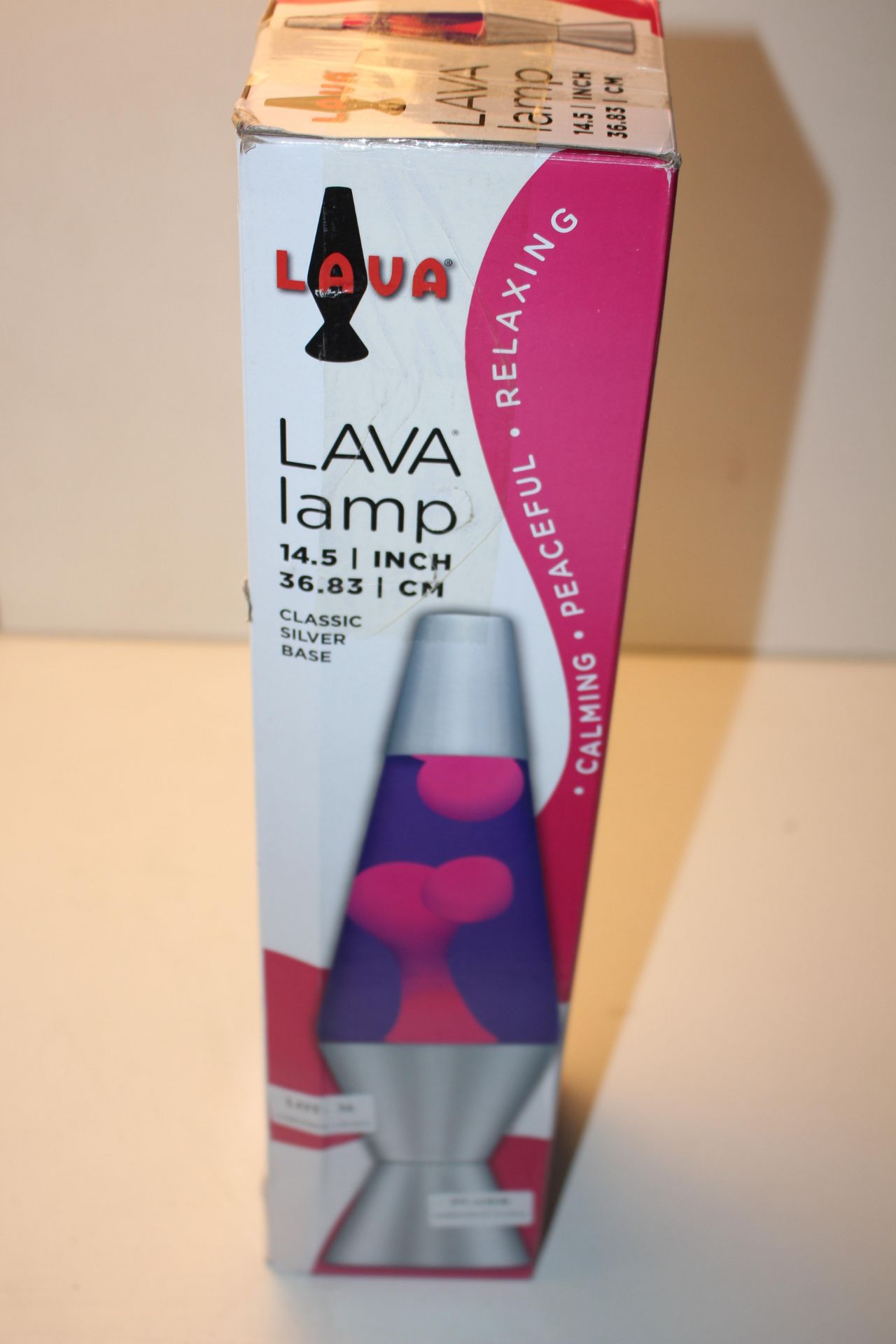 BOXED LAVA LAMP 14.5INCH CLASSIC SILVER BASE RRP £28.99Condition ReportAppraisal Available on