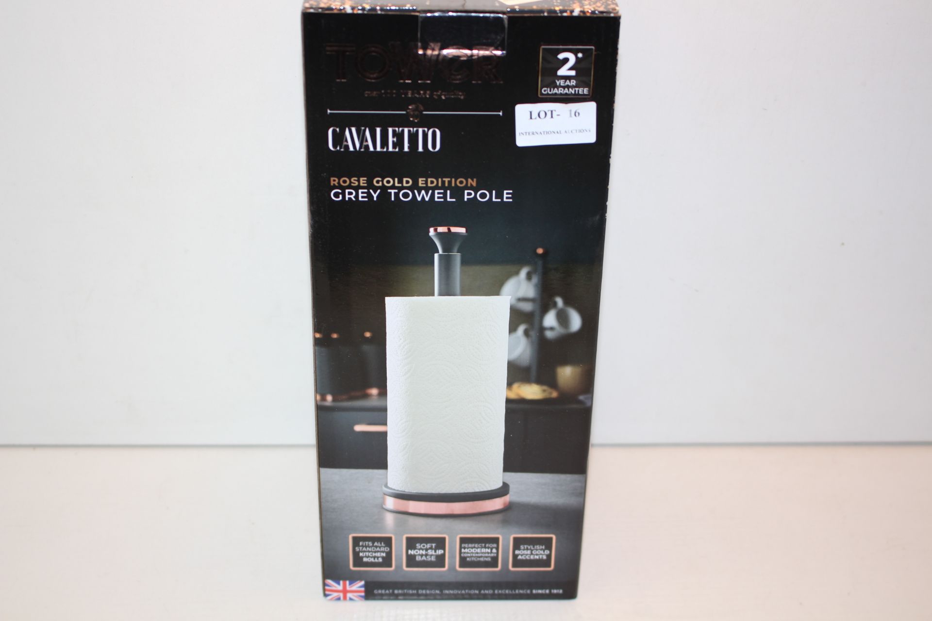 BOXED TOWER CAVALETTO ROSE GOLD EDITION GREY TOWEL POLE Condition ReportAppraisal Available on