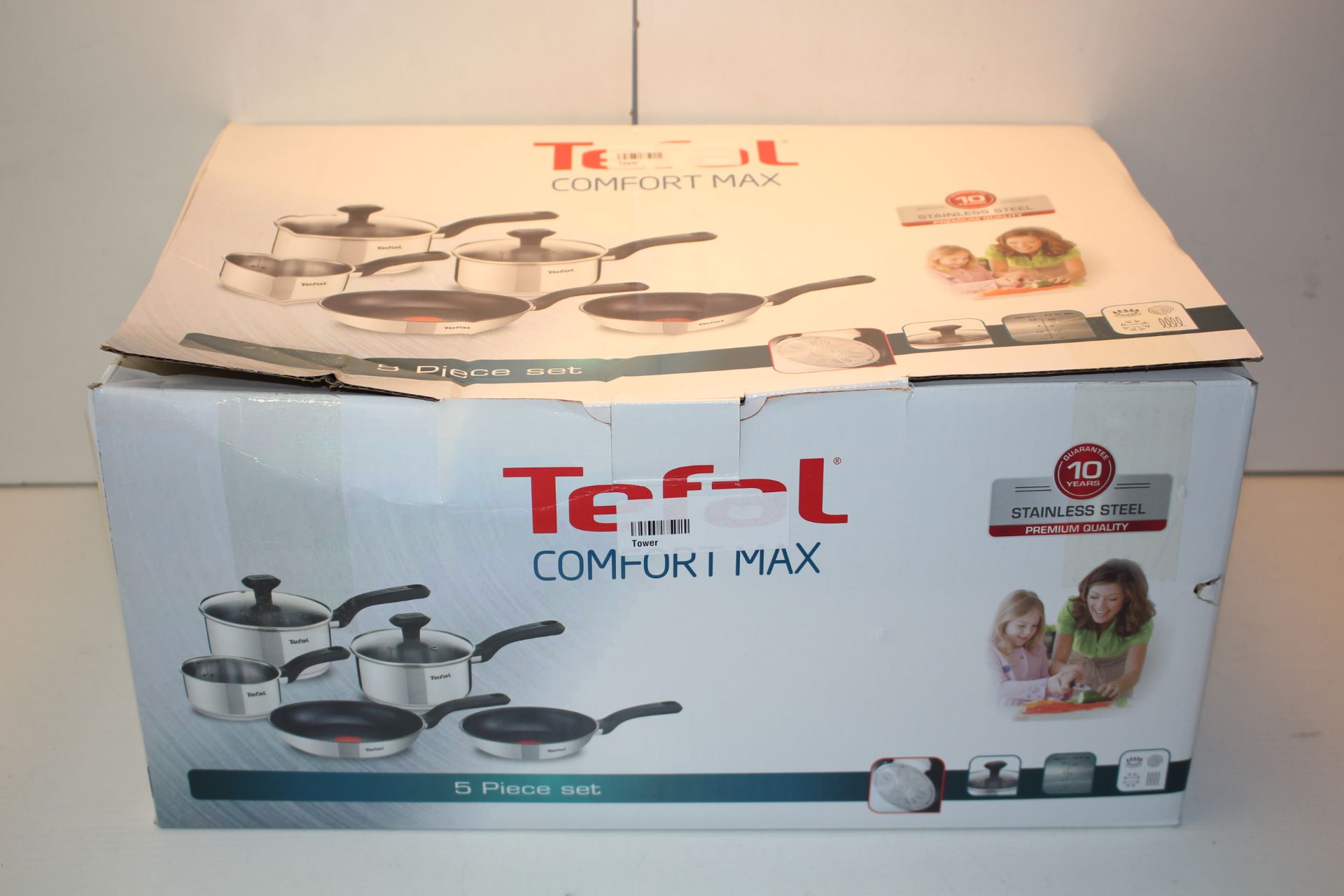 BOXED TEFAL COMFORT MAX 5 PIECE PAN SET RRP £100.00Condition ReportAppraisal Available on Request-