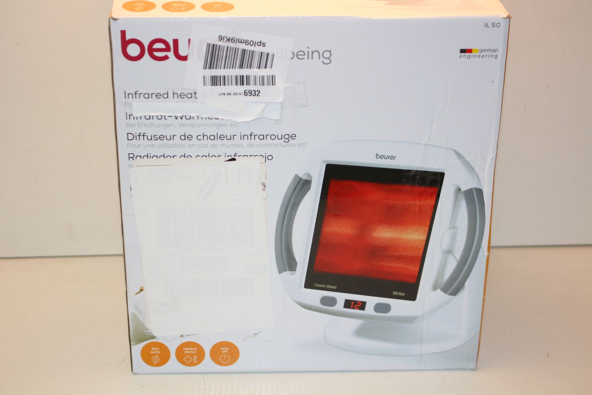 BOXED BEURER WELLBEING INFRARED HEAT LAMP MODEL: IL50 RRP £71.99Condition ReportAppraisal