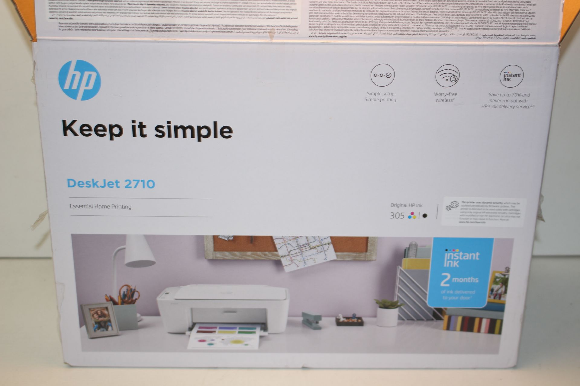 BOXED HP DESKJET 2710 HOME PRINTER RRP £69.99Condition ReportAppraisal Available on Request- All