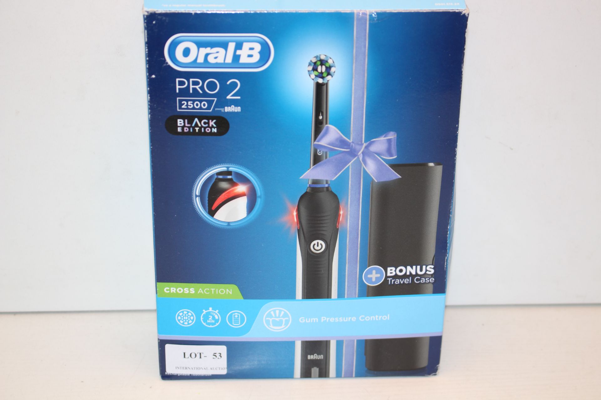 BOXED ORAL B PRO 2 POWERED BY BRAUN 2500 BLACK EDITION TOOTHBRUSH RRP £39.98Condition