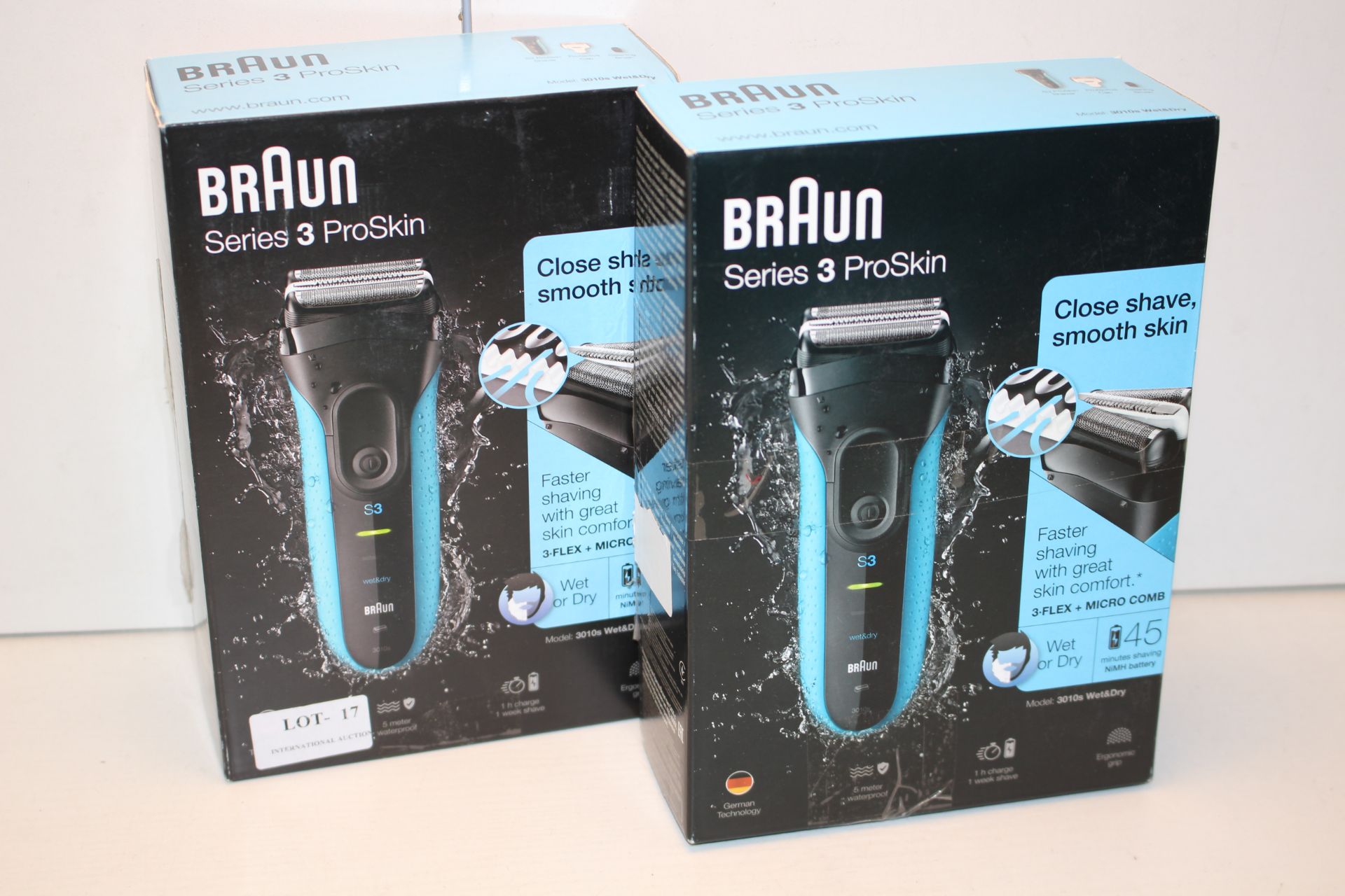 2X BOXED BRAUN SERIES 3 PROSKIN WET & DRY SHAVER MODEL: 3010S RRP £54.99 EACHCondition