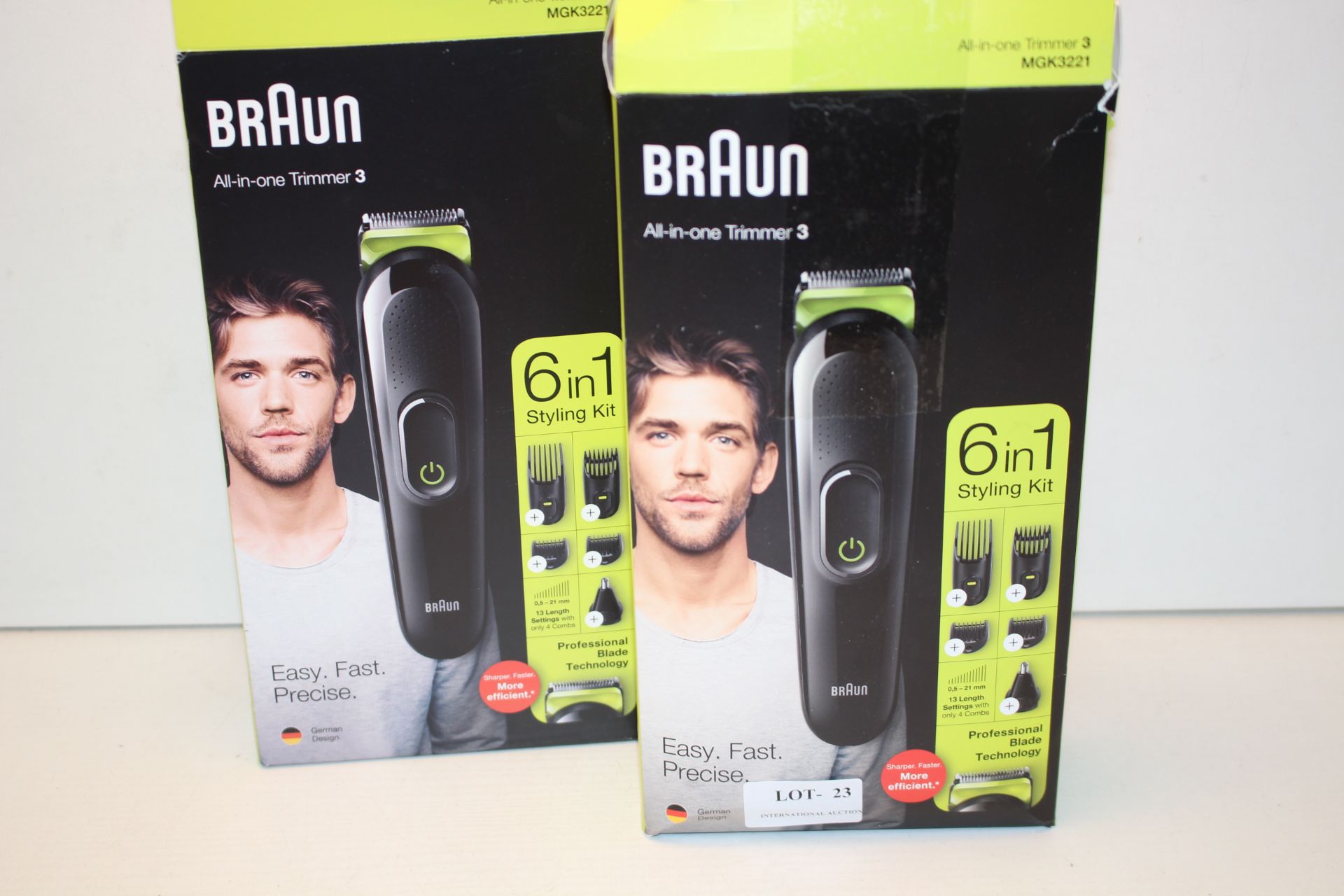 2X BOXED BRAUN ALL-IN-ONE TRIMMER 3 6-IN-1 STYLING KITS MGK3221 RRP £44.95 EACHCondition