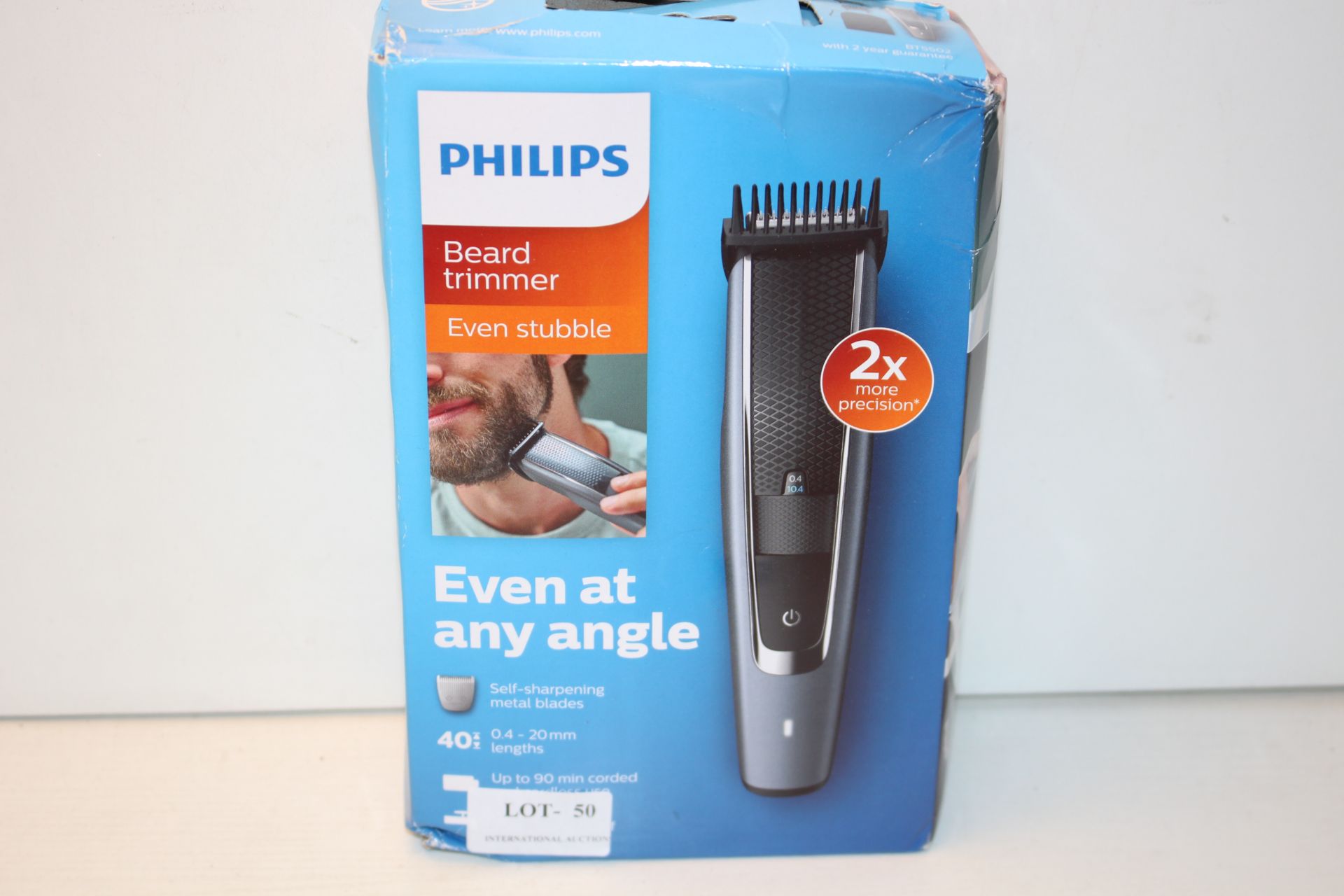 BOXED PHILIPS BEARD TRIMMER EVEN STUBBLE MODEL: BT5502 RRP £65.00Condition ReportAppraisal Available