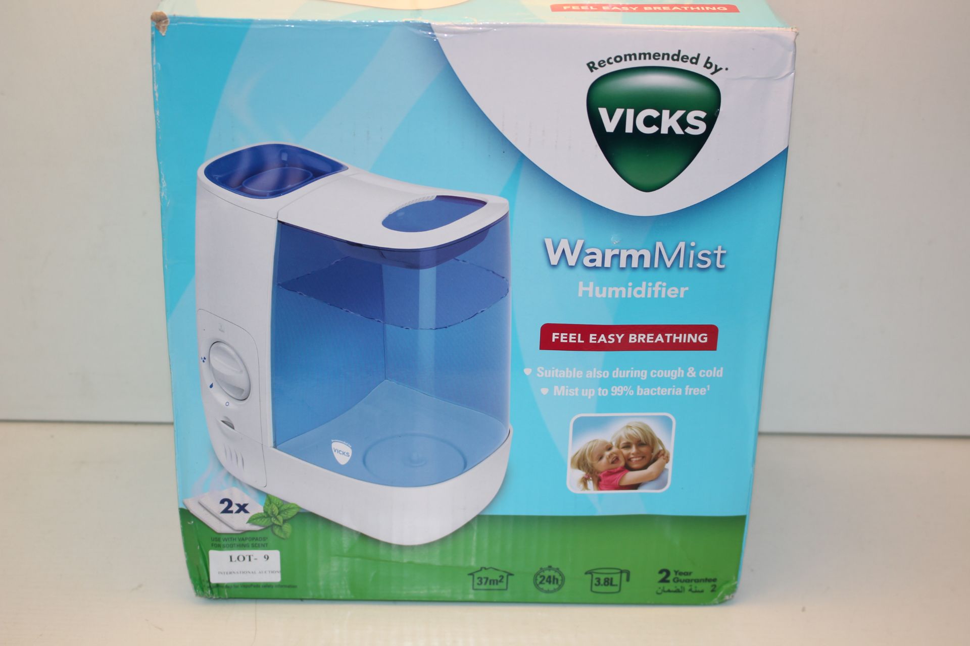 BOXED VICKS WARM MIST HUMIDIFIER 3.8L RRP £28.99Condition ReportAppraisal Available on Request-