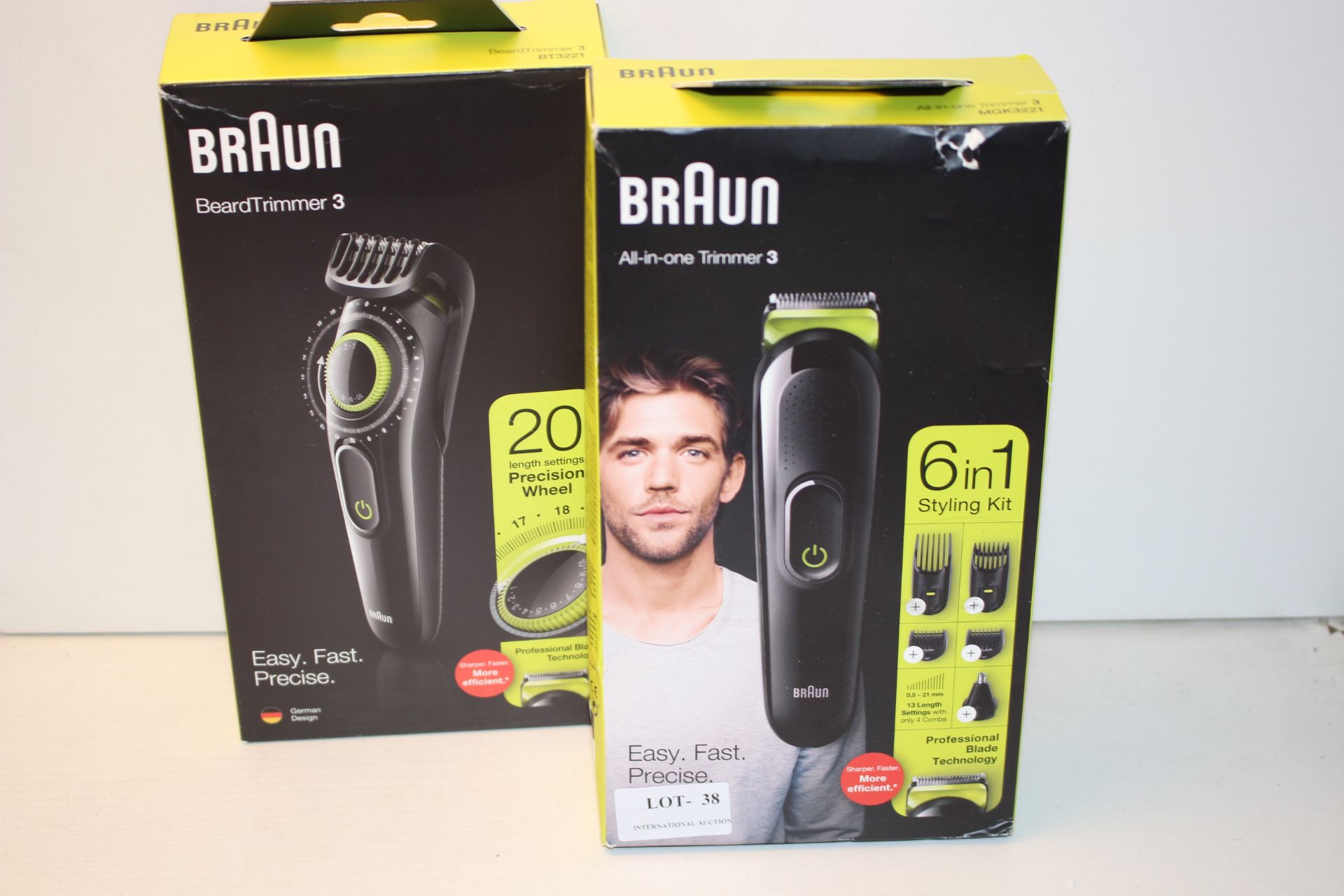 2X BOXED BRAUN ALL-IN-ONE TRIMMER 3 6-IN-1 STYLING KITS MGK3221 RRP £44.95 EACHCondition