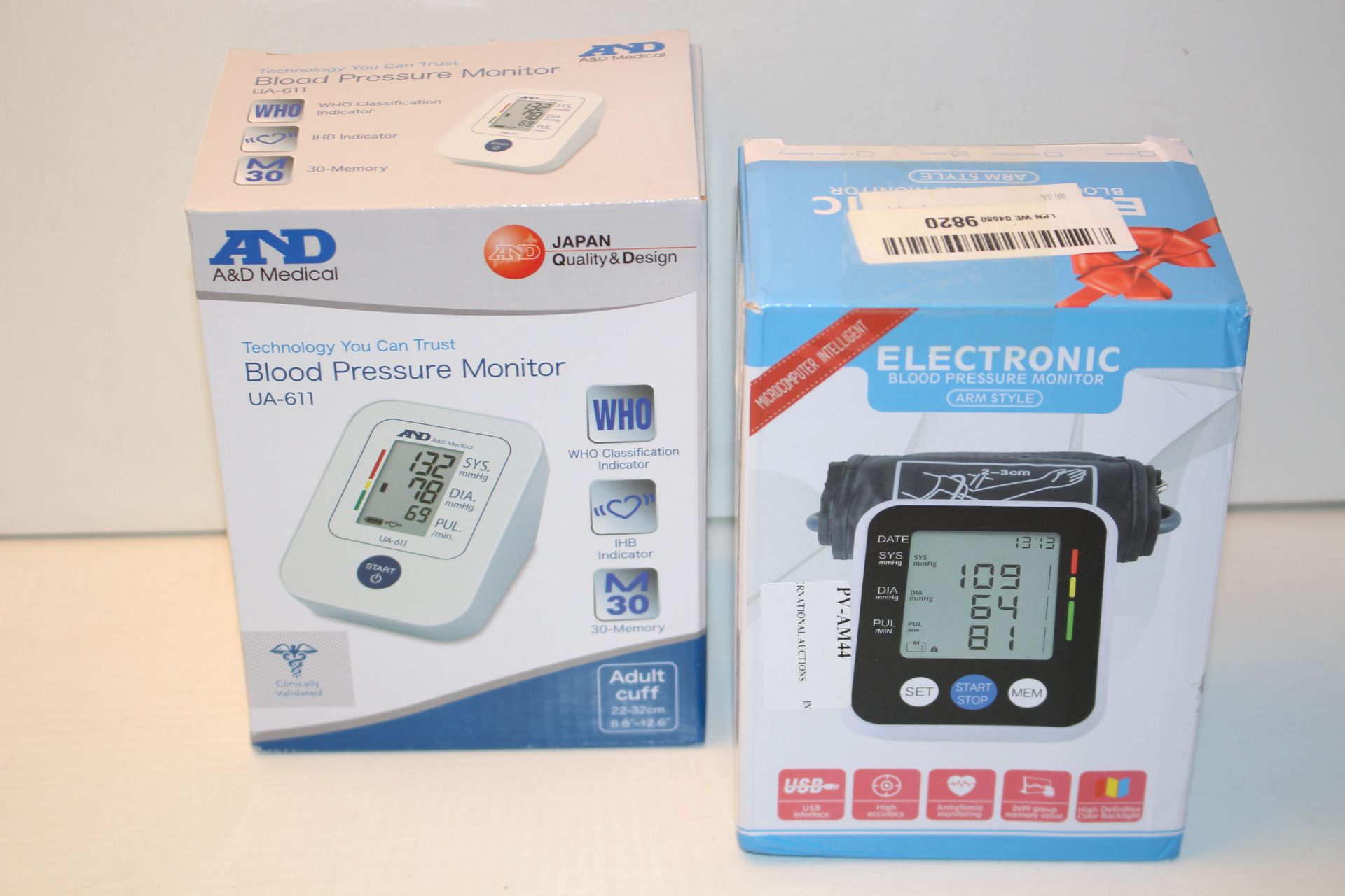 2X BOXED ASSORTED BLOOD PRESSURE DEVICES (IMAGE DEPICTS STOCK)Condition ReportAppraisal Available on