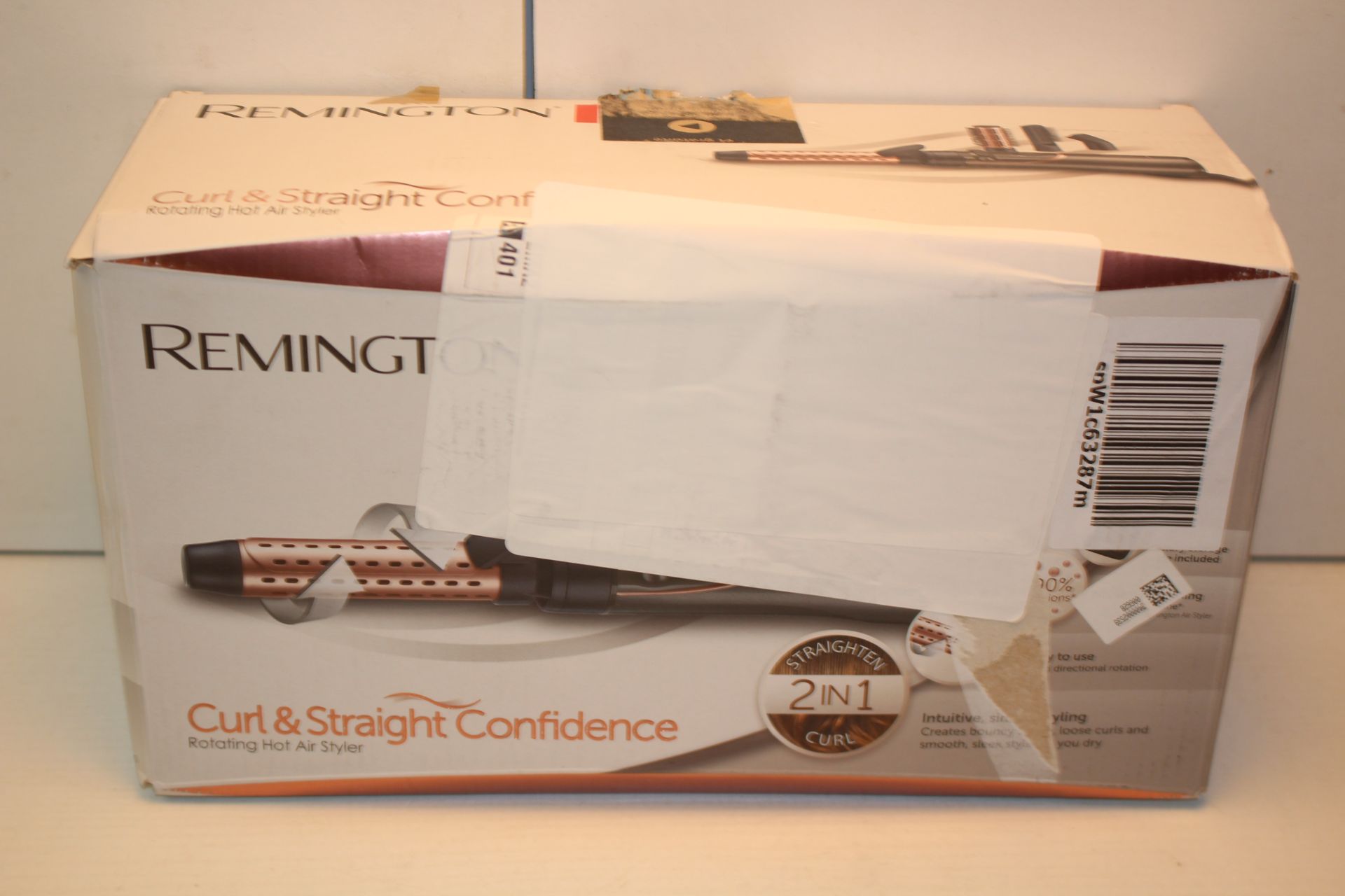 BOXED REMINGTON CURL & STRAIGHT CONFIDENCE ROTATING HOT AIR STYLER RRP £59.99Condition