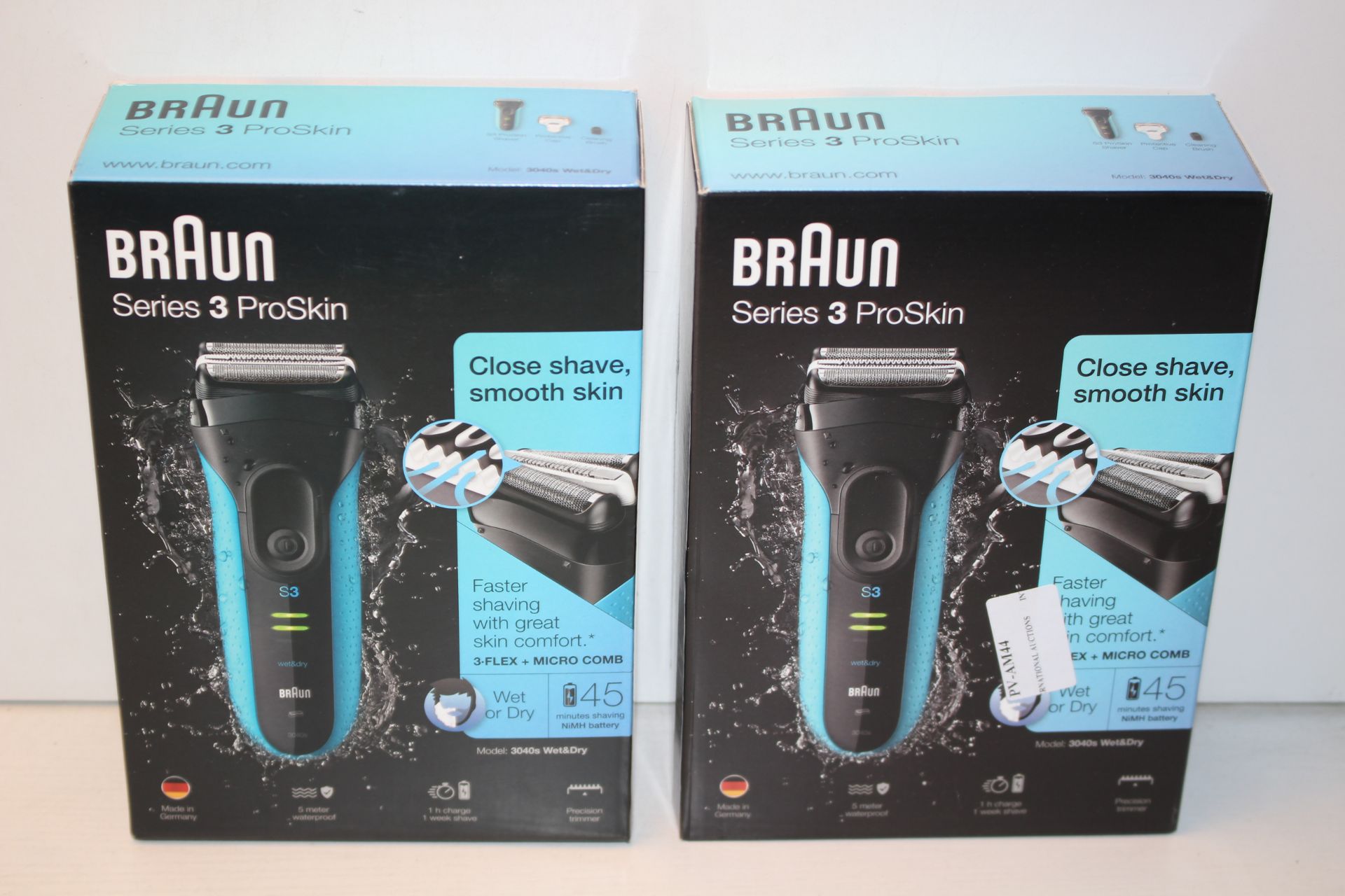 2X BOXED BRAUN SERIES 3 PROSKIN WET & DRY SHAVERS MODEL: 3040S RRP £54.99 EACHCondition