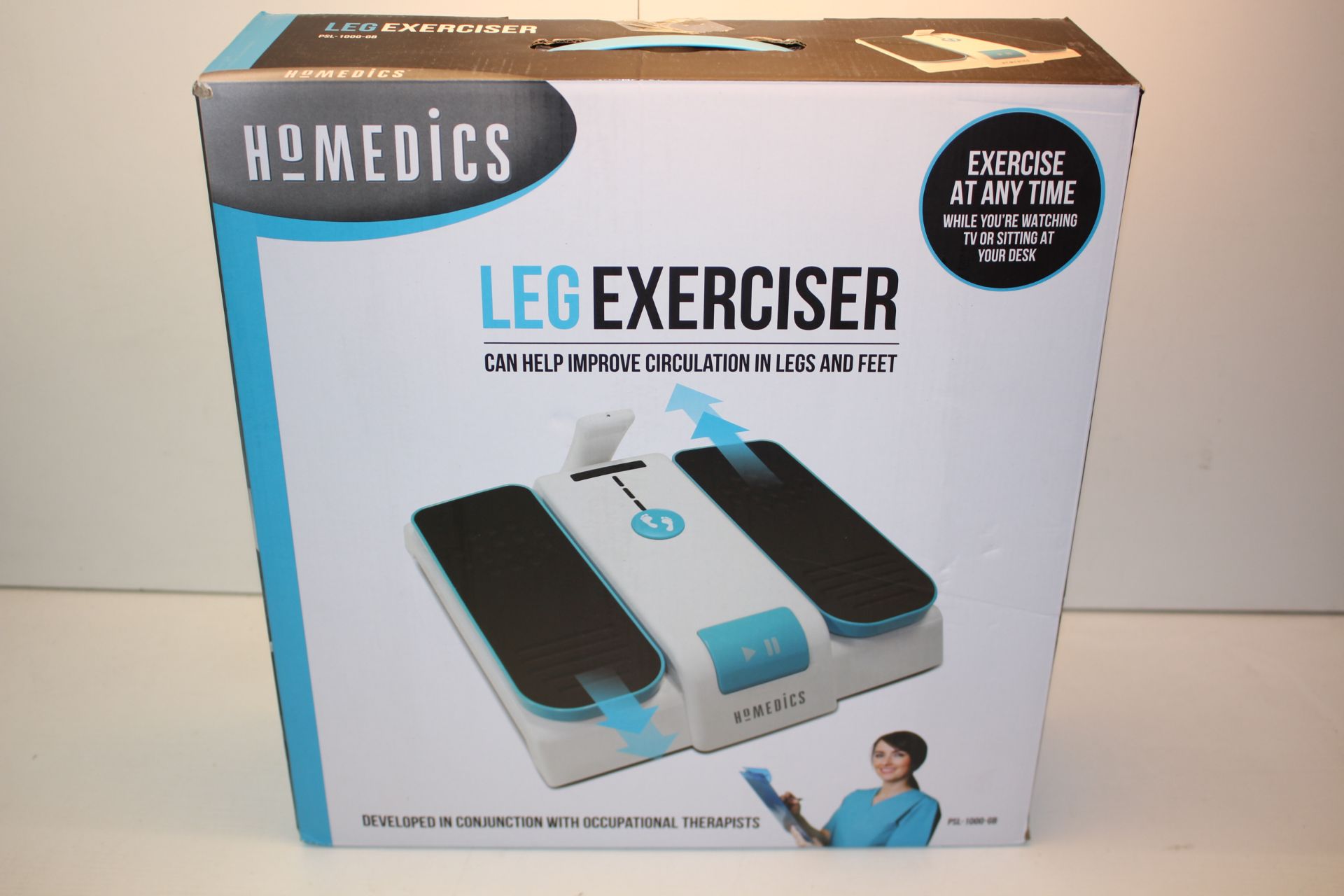 BOXED HOMEDICS LEG EXCERCISER MODEL: PSL-1000-GB RRP £65.00Condition ReportAppraisal Available on
