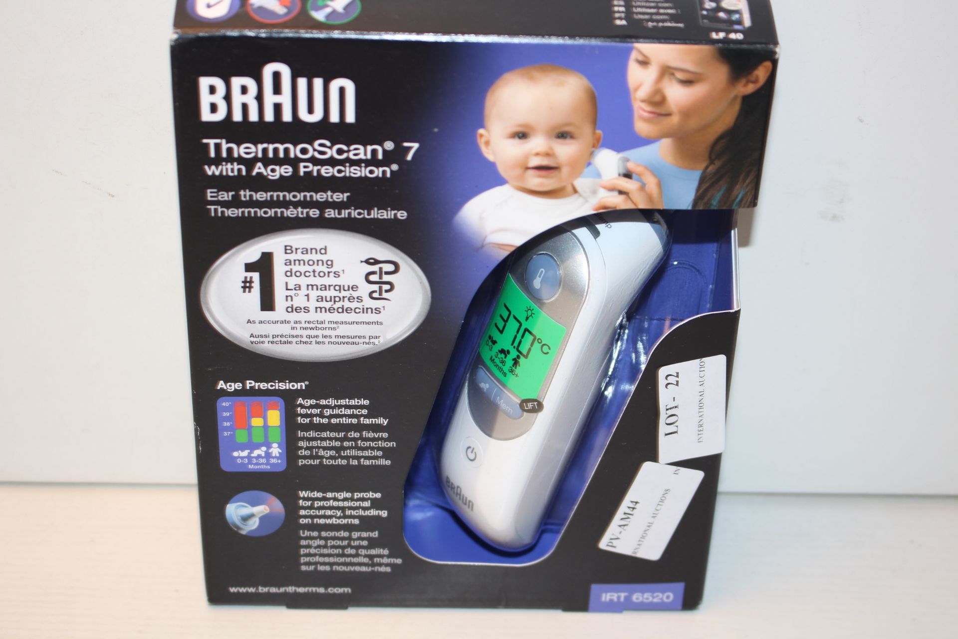 BOXED BRAUN THERMOSCAN 7 WITH AGE PRECISION EAR THERMOMETER MODEL: IRT 6520 RRP £53.99Condition