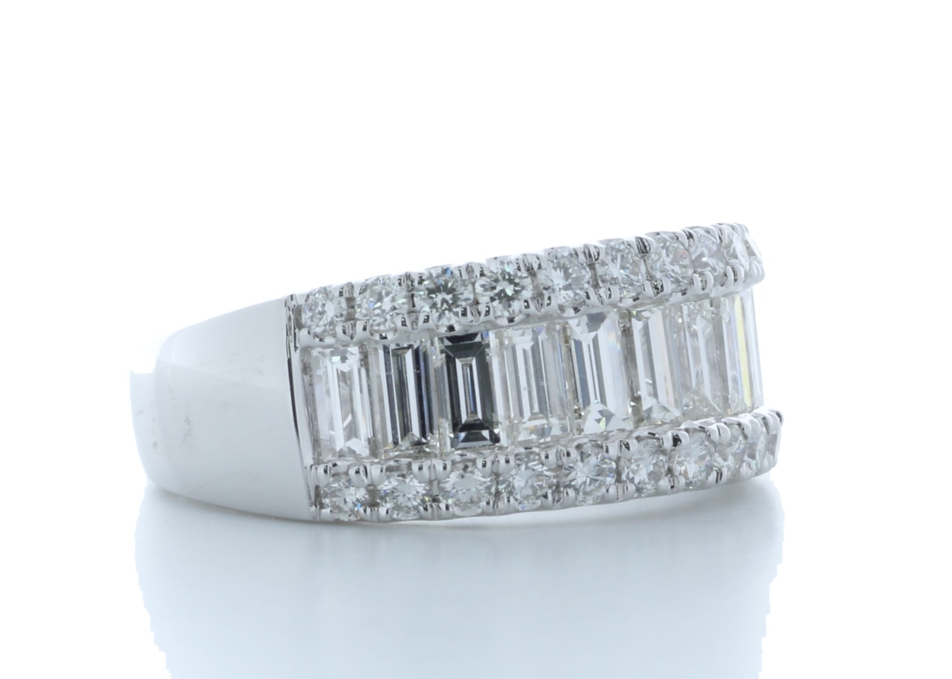 18ct White Gold Channel Set Semi Eternity Diamond Ring 2.34 Carats - Valued by AGI £17,600.00 - 18ct - Image 4 of 4